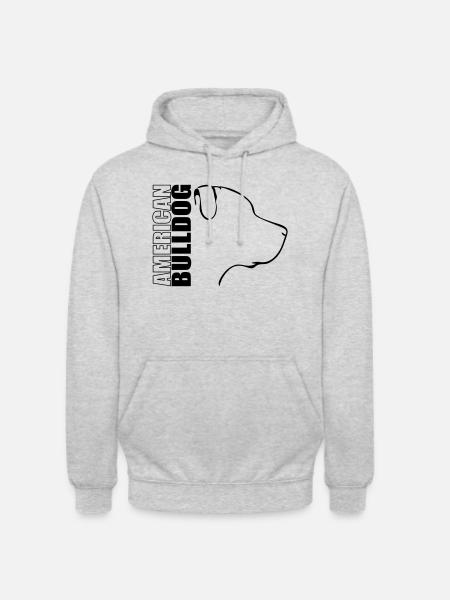 AMERICAN BULLDOG PROFILE - Unisex Hoodie - light heather grey