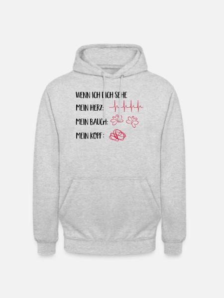 verliebt - Unisex Hoodie - Hellgrau meliert