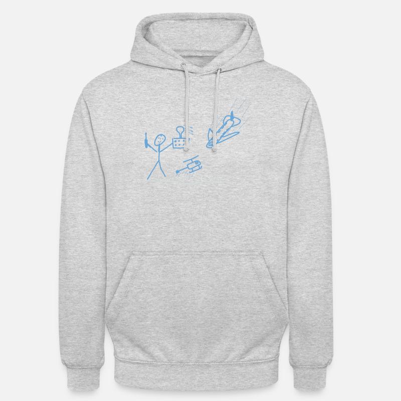 Modellbauer Flugzeug, Luftfahrt RC - Unisex Hoodie - Hellgrau meliert