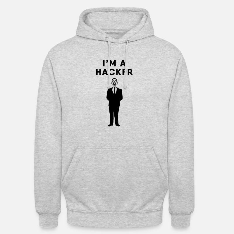 Hacker / Hacken / Hacking - Unisex Hoodie - Hellgrau meliert