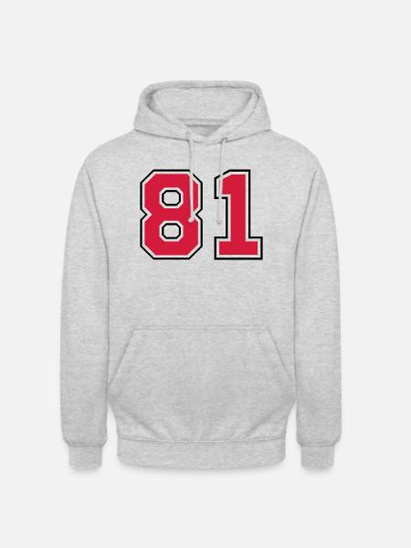 81__f2 - Sweat-shirt à capuche unisexe - gris clair chiné