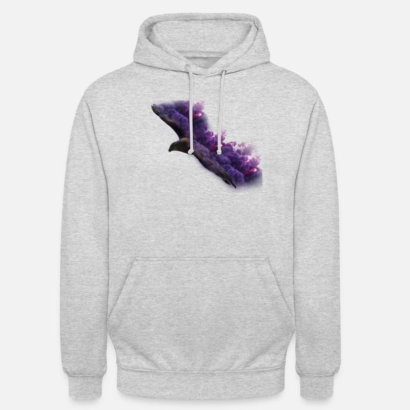 Adler mit Rauch - Unisex Hoodie - Hellgrau meliert