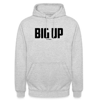 Big Up - Sweat-shirt à capuche unisexe - gris clair chiné - Devant - Alina (178cm) & Michal (187cm)