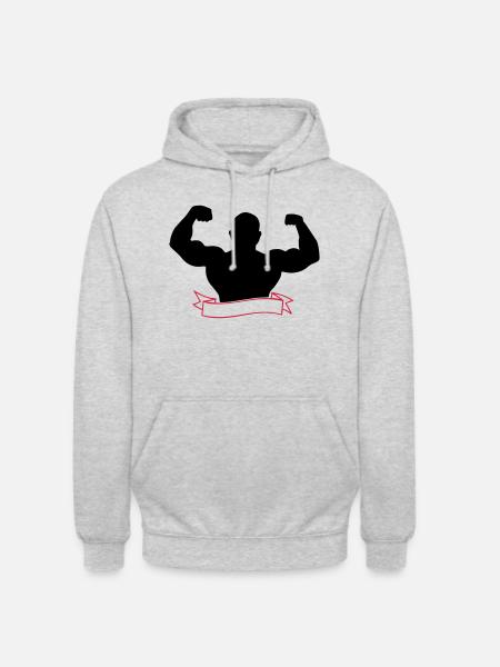 Bodybuilder - Sweat-shirt à capuche unisexe - gris clair chiné