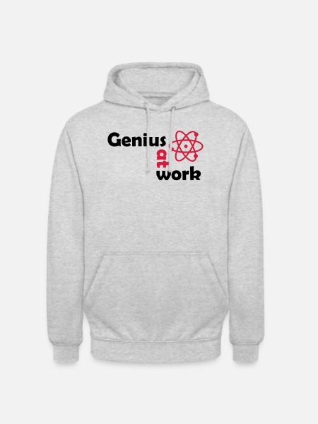 genius at work - Unisex Hoodie - Hellgrau meliert