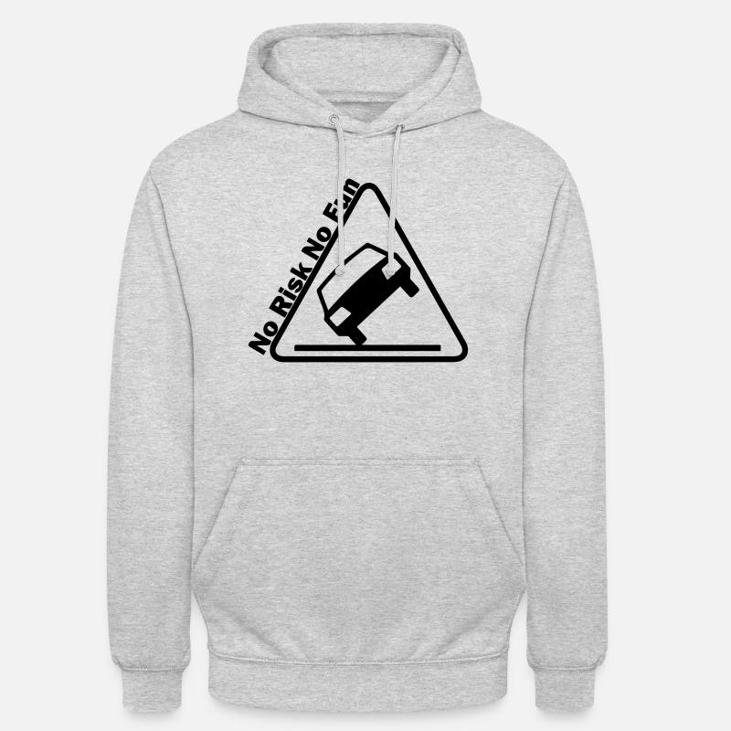 No Risk No Fun - Sweat-shirt à capuche unisexe - gris clair chiné