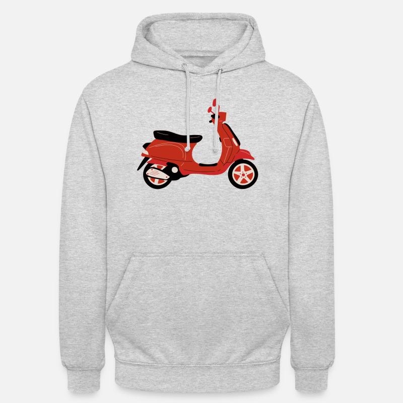 Rotes Motorrad - Unisex Hoodie - Hellgrau meliert