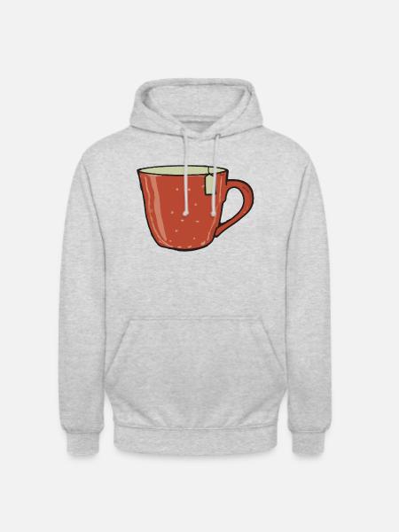 Tee Tasse Teetrinker Geschenkidee - Unisex Hoodie - Hellgrau meliert