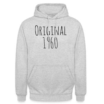 1960 - Unisex Hoodie - Hellgrau meliert - Vorne - Alina (178cm) & Michal (187cm)