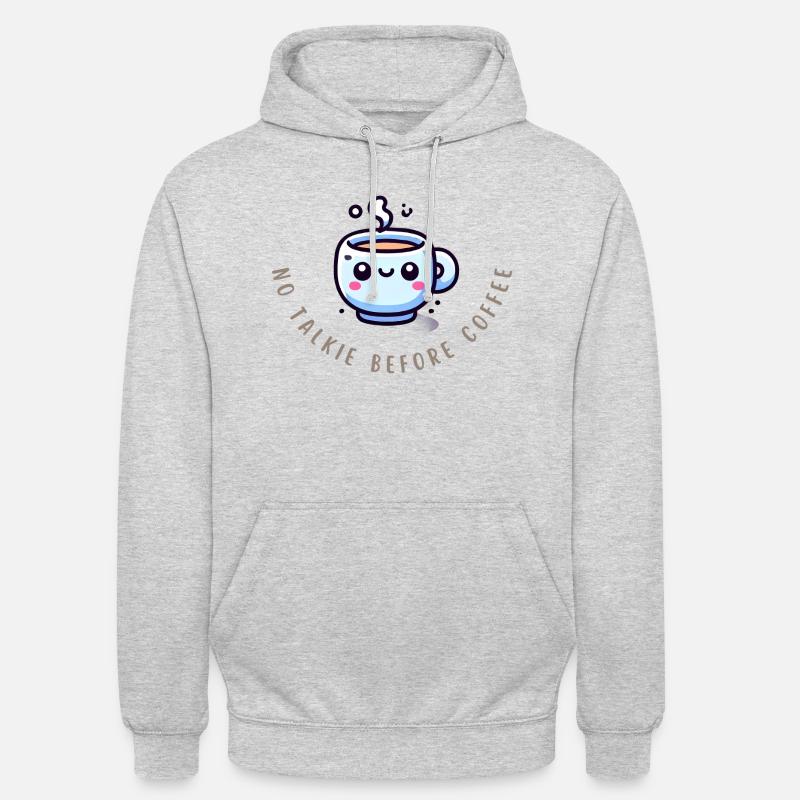 Coffee First – Chemise Funny Coffee - Sweat-shirt à capuche unisexe - gris clair chiné