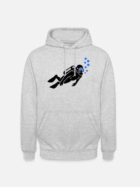 Diver Silhouette Diving - Unisex Hoodie - light heather grey