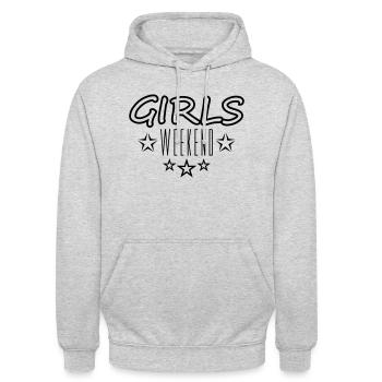 design stars weekend weekend girls trip vacation - Unisex Hoodie - light heather grey - Front - Alina (178cm) & Michal (187cm)