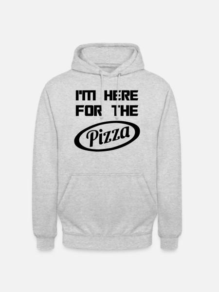 I'm here for the Pizza - Unisex Hoodie - Hellgrau meliert