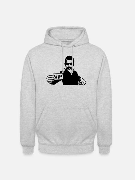 vip moustache - Unisex Hoodie - Hellgrau meliert