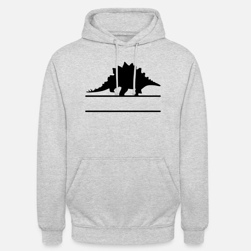 Dinosaurier - eigenen Text, eigener Name - Unisex Hoodie - Hellgrau meliert