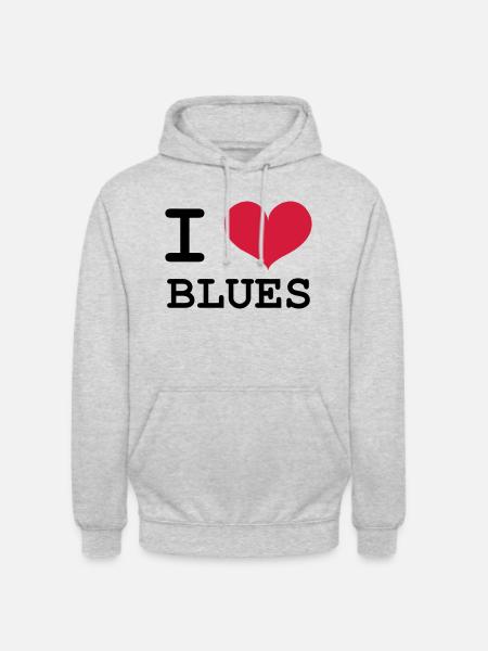 I Love Blues - Unisex Hoodie - light heather grey
