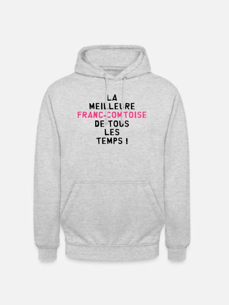 Franche-comté / Franc-Comtois / Franc-Comtoise - Sweat-shirt à capuche unisexe - gris clair chiné