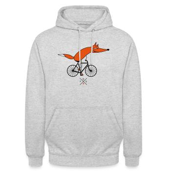 schlauer Fahrradfahrer - Unisex Hoodie - Hellgrau meliert - Vorne - Alina (178cm) & Michal (187cm)