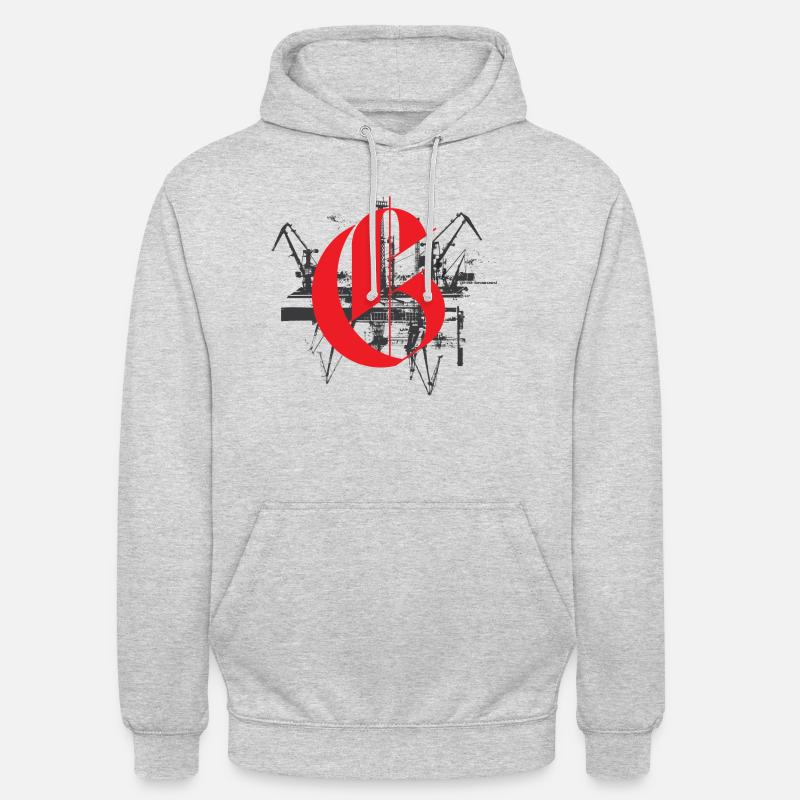 Gdańsk Shipyard - Bluza z kapturem typu unisex - jasnoszary melanż