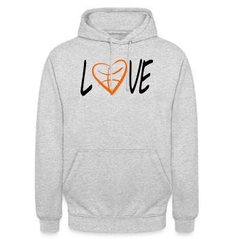 Aimer le basketball - Sweat-shirt à capuche unisexe - gris clair chiné - Devant - Alina (178cm) & Michal (187cm)