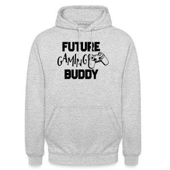 zukünftiger Gaming-Kumpel - Unisex Hoodie - Hellgrau meliert - Vorne - Alina (178cm) & Michal (187cm)