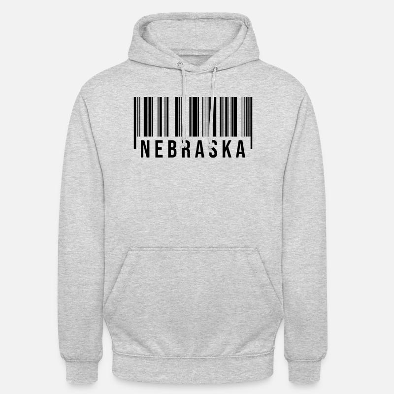 Code-barres du Nebraska - Sweat-shirt à capuche unisexe - gris clair chiné