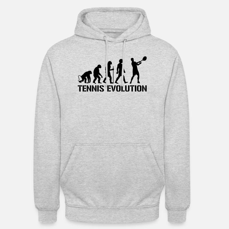 Évolution Tennis - Sweat-shirt à capuche unisexe - gris clair chiné