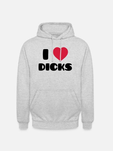 I Love Dicks - Sweat-shirt à capuche unisexe - gris clair chiné