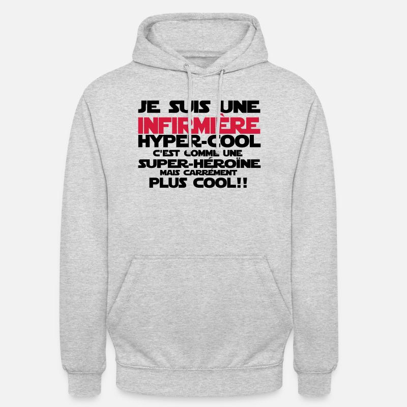 une infirmière hyper-cool - Sweat-shirt à capuche unisexe - gris clair chiné