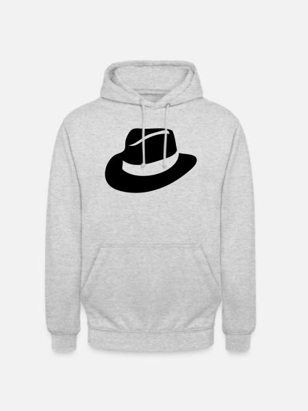 chapeau cowboy hat5 - Sweat-shirt à capuche unisexe - gris clair chiné