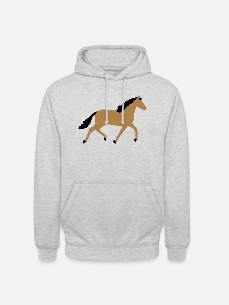 Pferd vektor - Unisex Hoodie - Hellgrau meliert