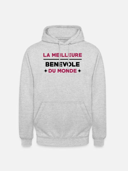 Bénévolat / Bénévole / Solidaire / Humanitaire - Sweat-shirt à capuche unisexe - gris clair chiné