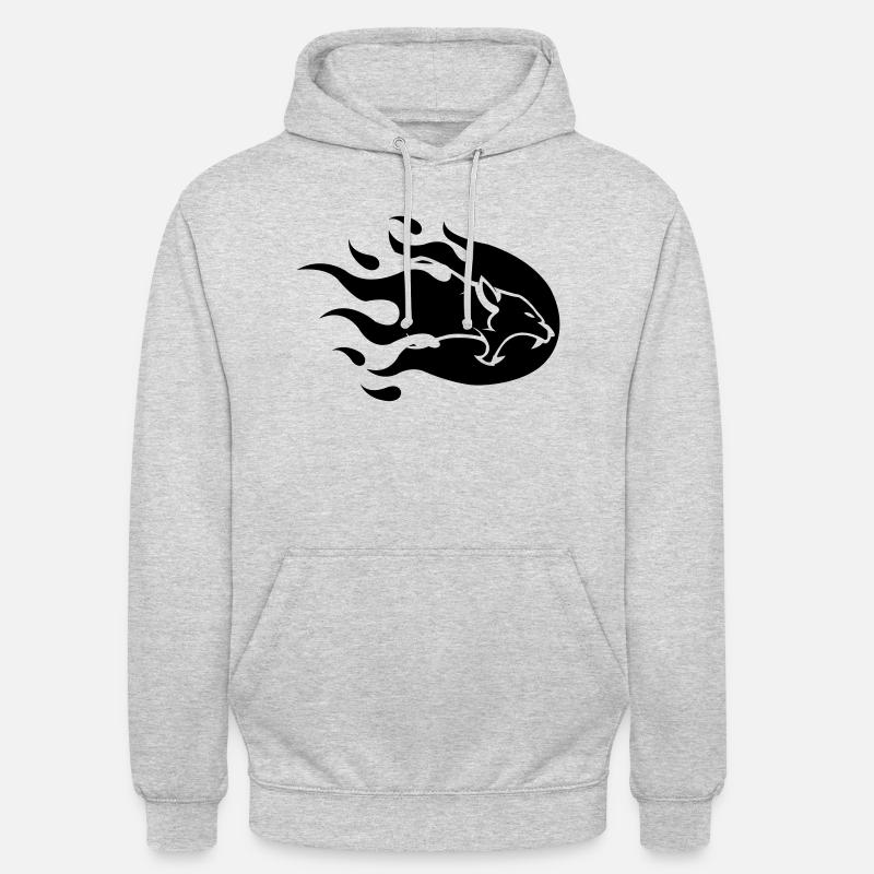 pather_on_fire_01 - Sweat-shirt à capuche unisexe - gris clair chiné