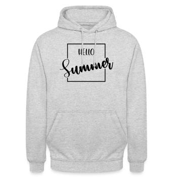 Hallo Sommer - Unisex Hoodie - Hellgrau meliert - Vorne - Alina (178cm) & Michal (187cm)