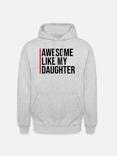 GÉNIAL COMME MA FILLE - Sweat-shirt à capuche unisexe - gris clair chiné