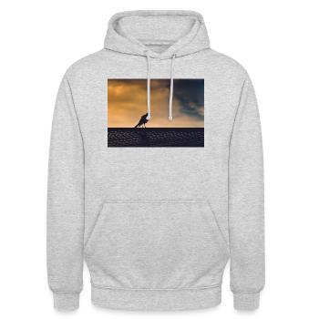 Chant du corbeau - Sweat-shirt à capuche unisexe - gris clair chiné - Devant - Alina (178cm) & Michal (187cm)