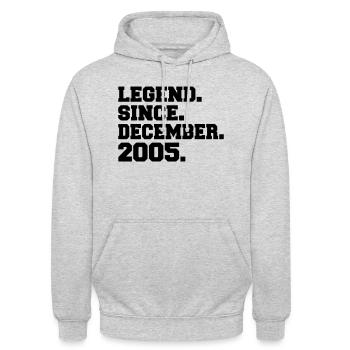 Né en décembre 2005 - Sweat-shirt à capuche unisexe - gris clair chiné - Devant - Alina (178cm) & Michal (187cm)