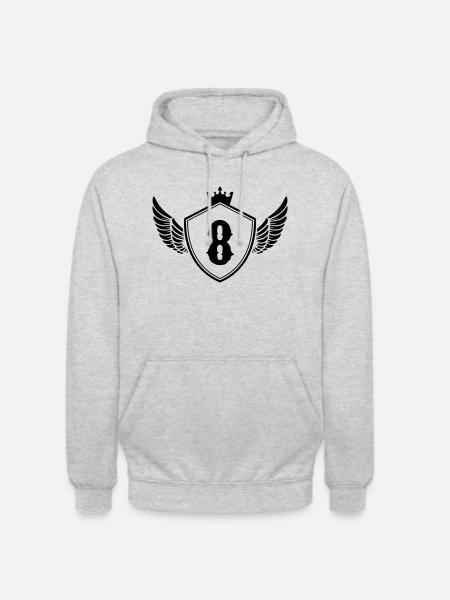 wappen 8 - Unisex Hoodie - Hellgrau meliert