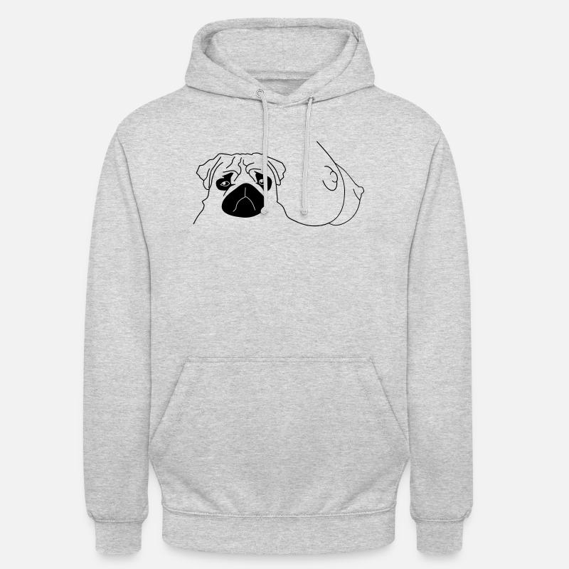 Möpse - Unisex Hoodie - Hellgrau meliert