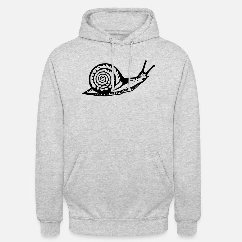 Snail noir et withe - Sweat-shirt à capuche unisexe - gris clair chiné
