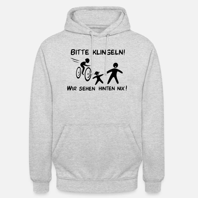 Bitte klingeln! Radfahrer-Kind - Unisex Hoodie - Hellgrau meliert