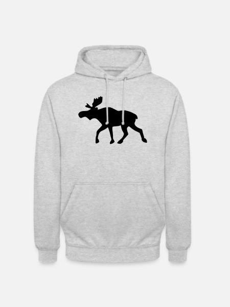 Elch - Unisex Hoodie - Hellgrau meliert