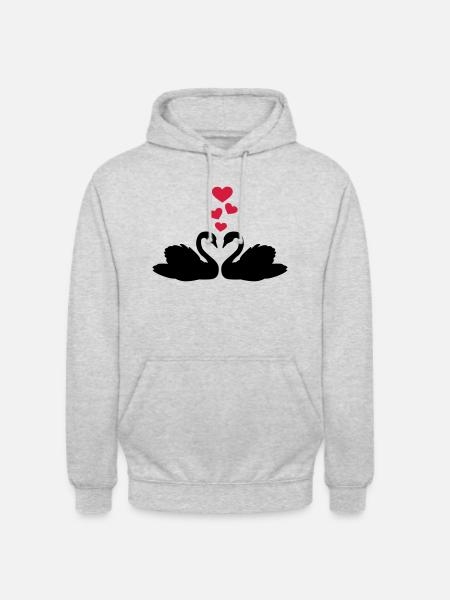 Cygne - Sweat-shirt à capuche unisexe - gris clair chiné