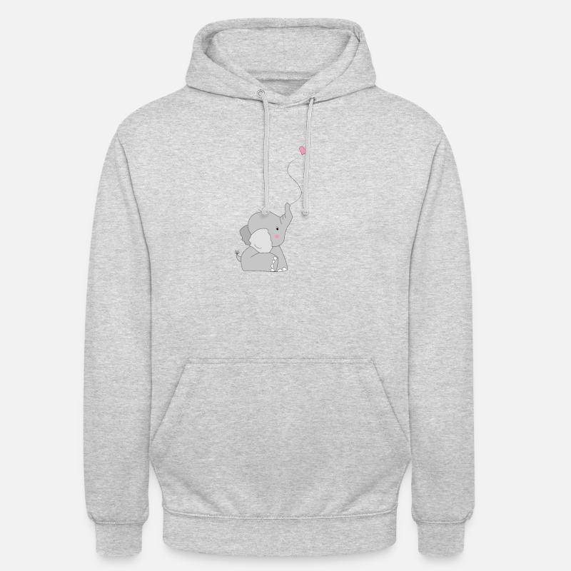 Eddi Elefant - presente - idea actual - Sudadera con capucha unisex - gris claro jaspeado