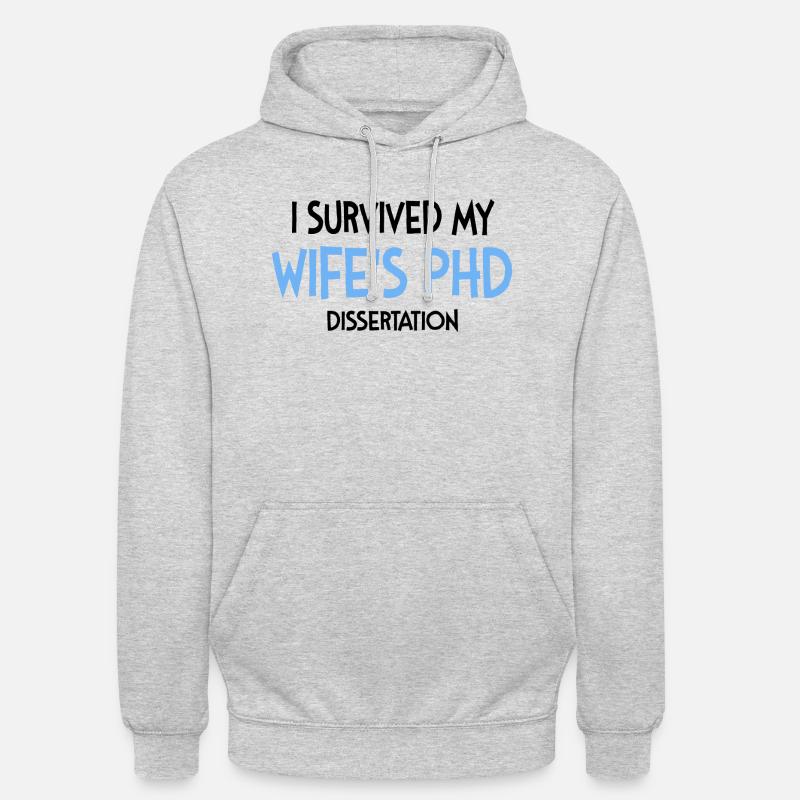 Wife's phd dissertation Student Geschenk - Unisex Hoodie - Hellgrau meliert