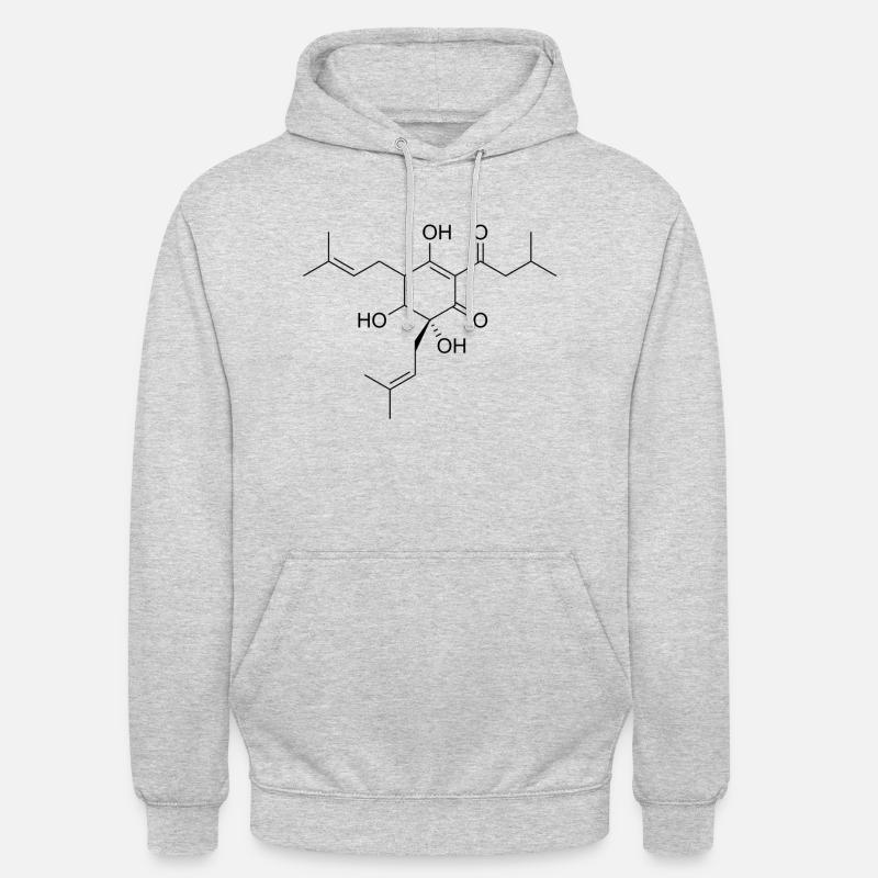 Molécule de bière. - Sweat-shirt à capuche unisexe - gris clair chiné