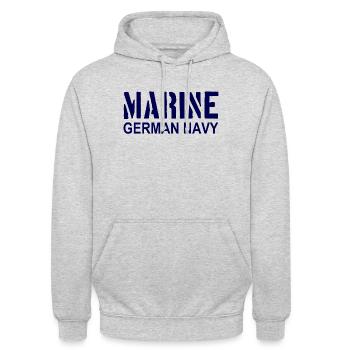 Marine - German Navy - Militär - Seefahrt Schiffe - Unisex Hoodie - Hellgrau meliert - Vorne - Alina (178cm) & Michal (187cm)