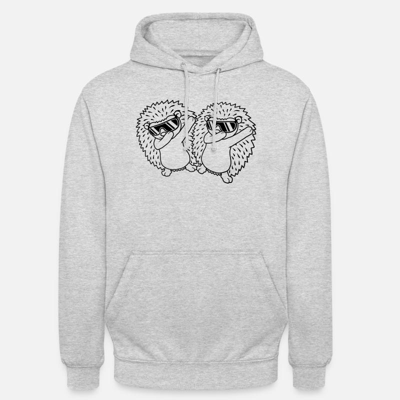 Équipe 2 dabbing Hedgehogs - Sweat-shirt à capuche unisexe - gris clair chiné
