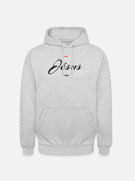 Jésus - Sweat-shirt à capuche unisexe - gris clair chiné