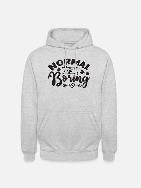 Normal is Boring - Unisex Hoodie - Hellgrau meliert